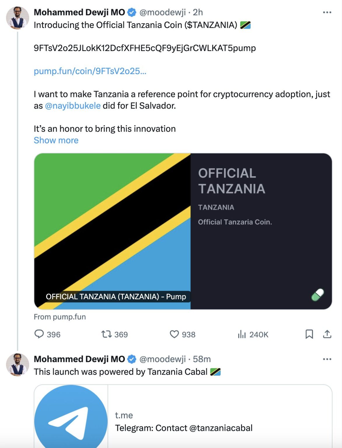 African Magnate Mohammed Dewji Victim of Latest Crypto Hack: What is $TANZANIA?